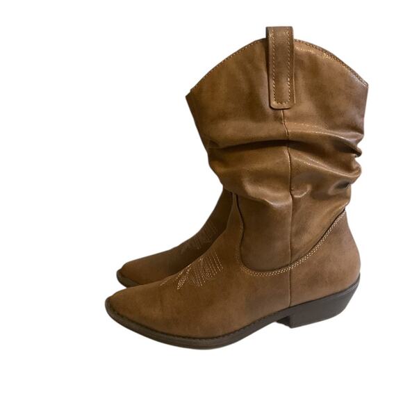 STYLE & CO Dannaa Western Cowboy Boots - Size 6 Brown Pull On - Picture 4 of 11